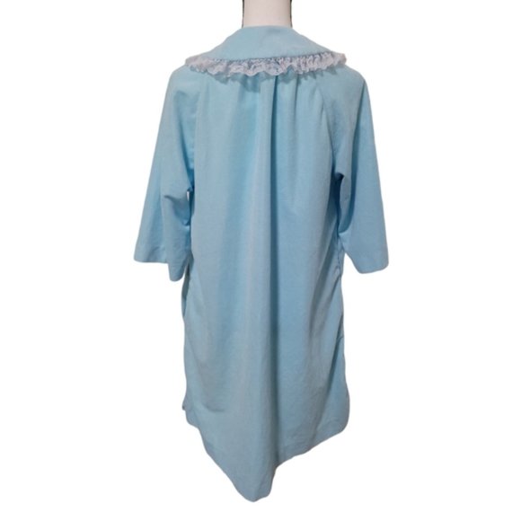 Vintage Lisanne Lace Peter Pan Collar Snap Button Front House Coat - Picture 2 of 8